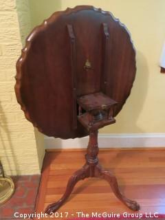 Tilt top (and swivels) pie crust table, by Hickory Chair Co. 