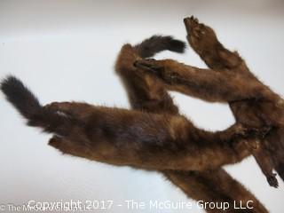 (4) 1930's-40's Tanned Mink Fur Pelts