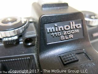 Collection of (3) cameras: Vintage Minolta 100 zoom SLR; Polaroid Spectra System SE; and Agfa (for parts)