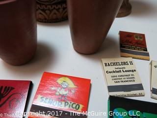 Collection including collectible matchbooks including Bachelors II nightclub (Joe Namath)