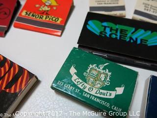 Collection including collectible matchbooks including Bachelors II nightclub (Joe Namath)