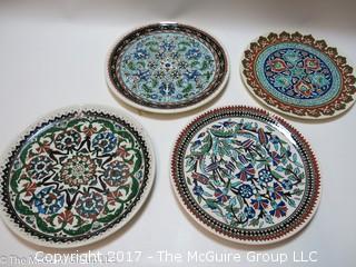 Collection of 4 Turkish Kutahya wall plates