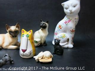 Assorted feline figurines