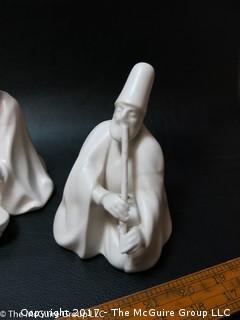 Collection of 4 whirling devishes; marked on base