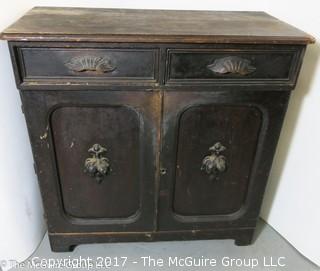 Late 19th c chest; 1 drawer over 2 doors; 40"W x 42T x 19"D