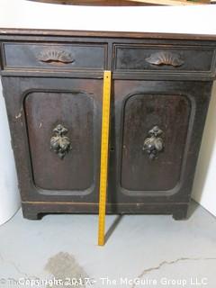 Late 19th c chest; 1 drawer over 2 doors; 40"W x 42T x 19"D