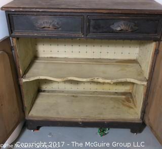 Late 19th c chest; 1 drawer over 2 doors; 40"W x 42T x 19"D