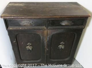 Late 19th c chest; 1 drawer over 2 doors; 40"W x 42T x 19"D