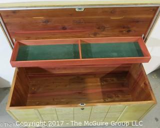 M-C Virginia Maid LANE cedar chest with lower drawer;  39W x 21T x 18D