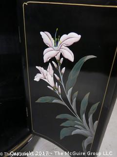 Lacquered demi-lune cabinet with 2 doors;  36W x 31T x 16"D