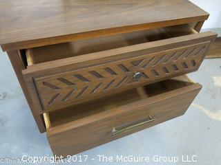 M-C Headboard/Footboard and matching 2 drawer side table; slat to slat 54W" 