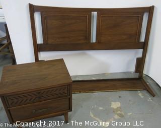 M-C Headboard/Footboard and matching 2 drawer side table; slat to slat 54W" 