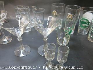 Assorted glassware