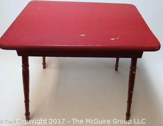 Vintage children's wooden table and 2 matching chairs 