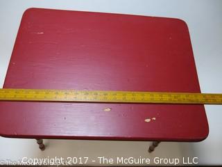 Vintage children's wooden table and 2 matching chairs 