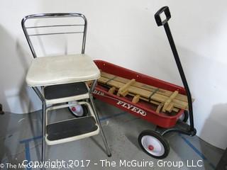 Radio Flyer Red Wagon and M-C stepstool