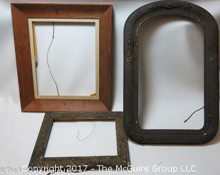 3 vintage wooden art frames 