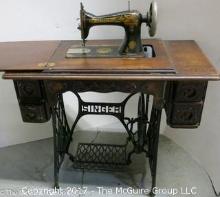 Vintage Cast Iron Treadle Singer Sewing Machine 