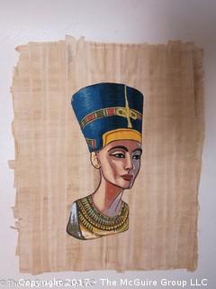 Original painting of female portrait on papyrus; unframed; 10 x 12" - #1525