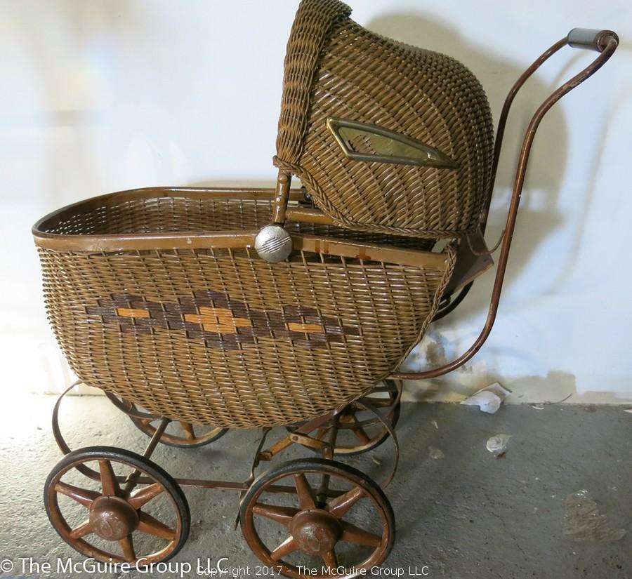 Antique wicker doll clearance buggy