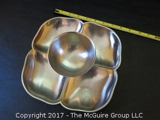 Collection of 3 stainless steel serving bowls/trays; including Cromargan (Germany) and Selandia (Denmark)