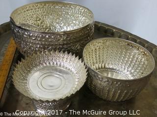 ()3) metal serving bowls pieces 