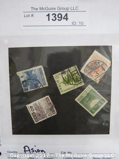 (#1394) Collectible Postage Stamps including world: Asian 