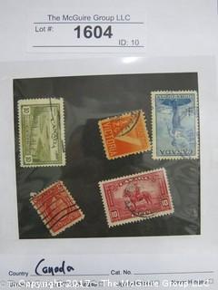 (#1604) Collectible Postage Stamps including world: Canada 