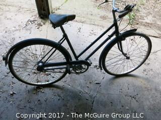 1964 Girls DUNELT (English) bicycle; unusual in that it is equipped with both hand and pedal brakes.  Frame solid, but needs tires. (Description Altered 06-01:10:11)