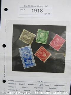 (#1918) Collectible Postage Stamps including U.S.