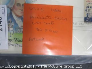 (#2146) 1986 USPS 36 Presidents .22 cents 