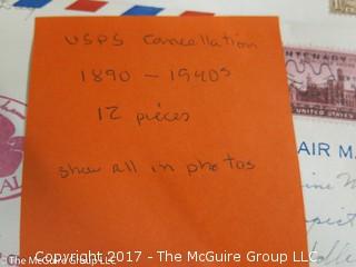 (#2147) 12 pieces USPS  cancellations; 1890-1940's 