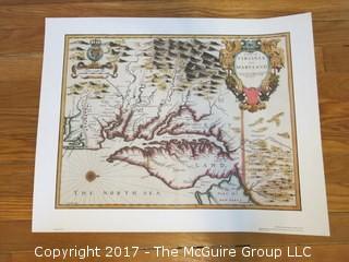 Map of Virginia and Maryland; print, unframed, 13 x 19