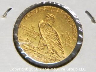 1913 TWO AND 1/2 DOLLAR U.S. GOLD COIN