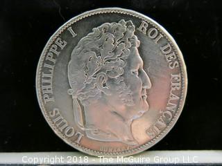 1847 5 FRANC COIN; LOUIS PHILIPPE I