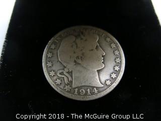 1914 S BARBER SILVER HALF DOLLAR; 