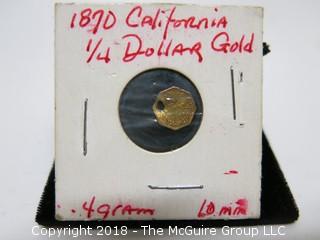 1870 CALIFORNIA 1/4 DOLLAR GOLD COIN