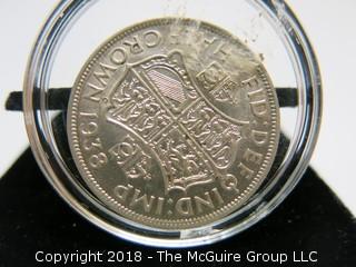 1938 HALF CROWN SILVER COIN