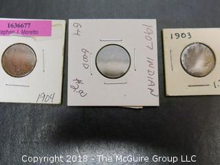 1903, 1904 AND 1907 INDIAN HEAD PENNIES