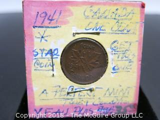 COLLECTION OF 4 CANADIAN PENNIES: 1920, 1920, 1940, 1941