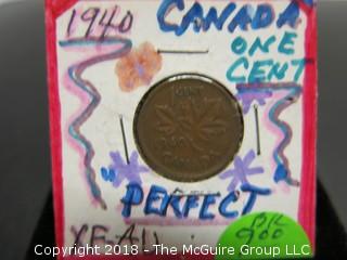 COLLECTION OF 4 CANADIAN PENNIES: 1920, 1920, 1940, 1941