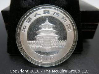 2001 PANDA SILVER 1 TR OZ COIN