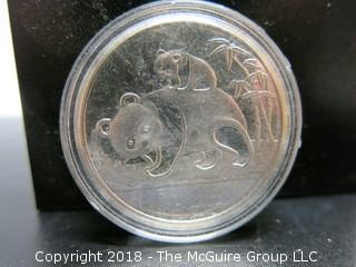 1985 PANDA 1 SILVER TR OZ COIN 