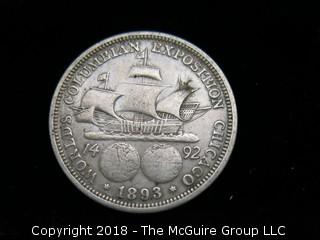 1893 COLUMBIAN EXPOSITION SILVER HALF DOLLAR 