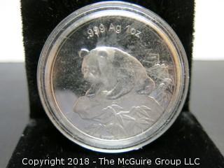 1999 PANDA SILVER 1 TR OZ COIN