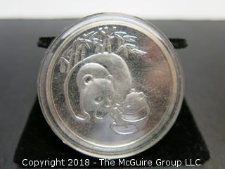 1984 PANDA SILVER 1 TR OZ COIN