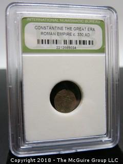 COLLECTION OF 6 SLABBED AND GRADED ROMAN EMPIRE COINS; INB