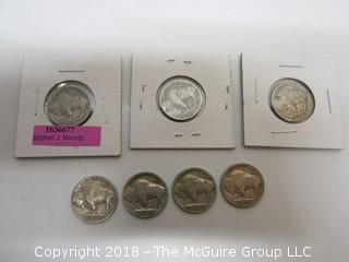 COLLECTION OF 7 BUFFALO NICKELS 