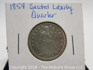 1854 SEATED LIBERTY QUARTER 