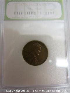 COLLECTION OF 8 LINCOLN PENNIES; SLABBED BY INB 